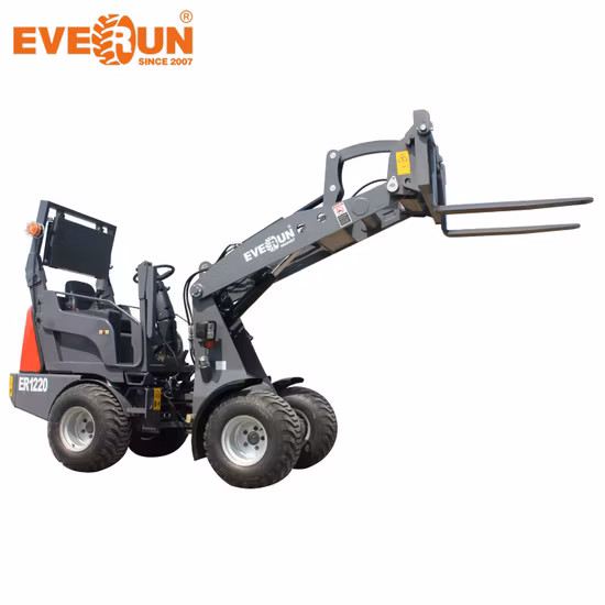 Everun Er1220 1,2 tonne Mini petit compact de la Chine petite construction portable agricole EPA CE chargeuse sur pneus avant machine de terrassement pour la vente